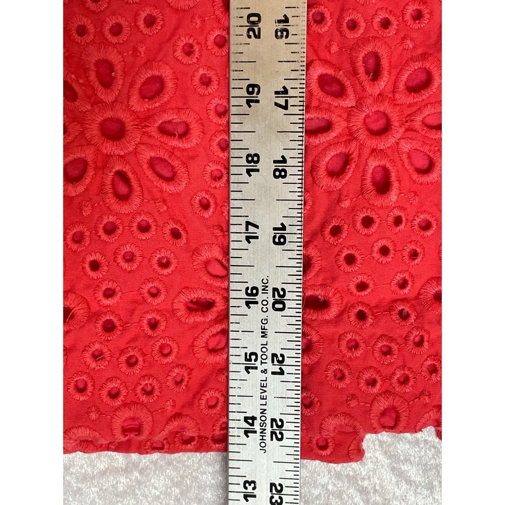 J.Crew No. 2 Pencil Skirt Women 10 Red Excellent Eyelet Lace Floral Embroidery - Picture 5 of 7